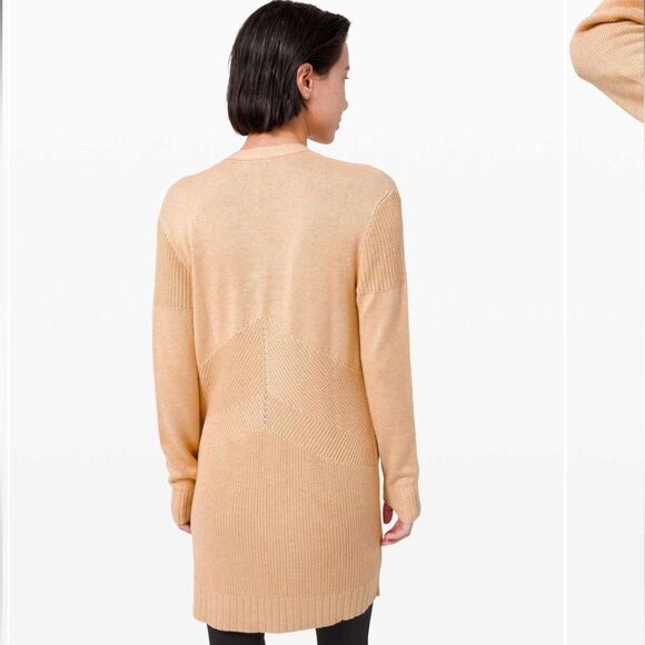 NWT New LULULEMON Sincerely Yours Wrap Sweater Heathered Ivory Peach Beige Tan S - Picture 3 of 6